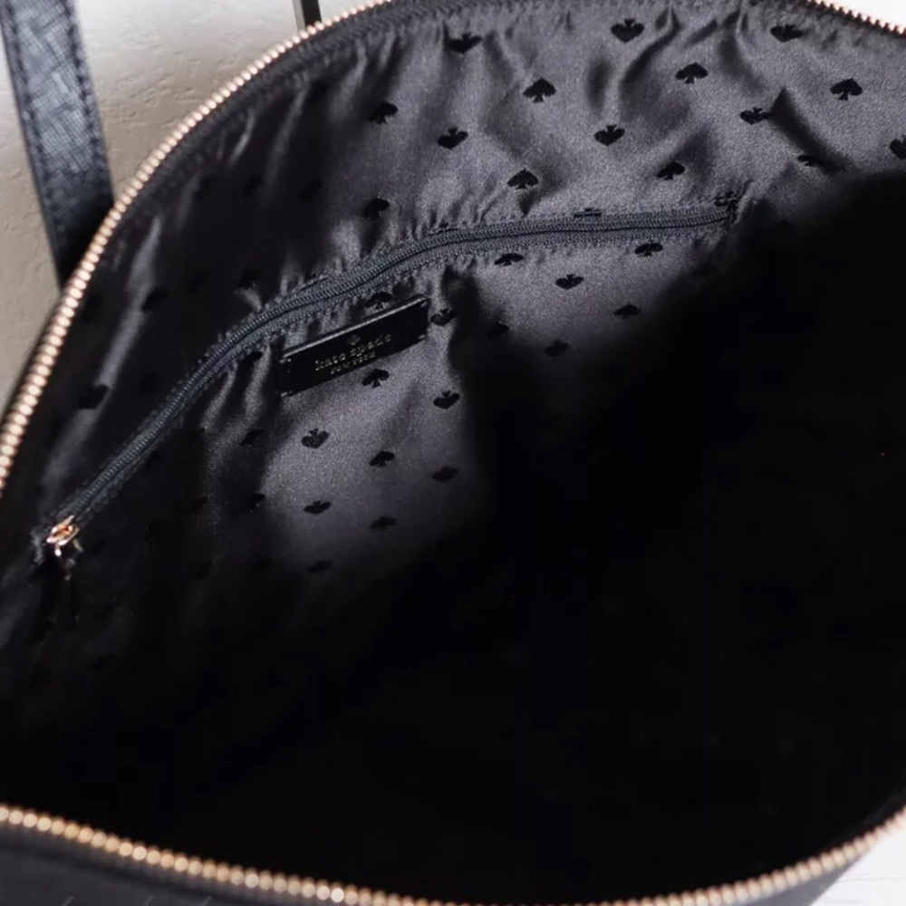 NWT Kate Spade Glitter Large Top Zip Tote Black - Picture 4 of 4